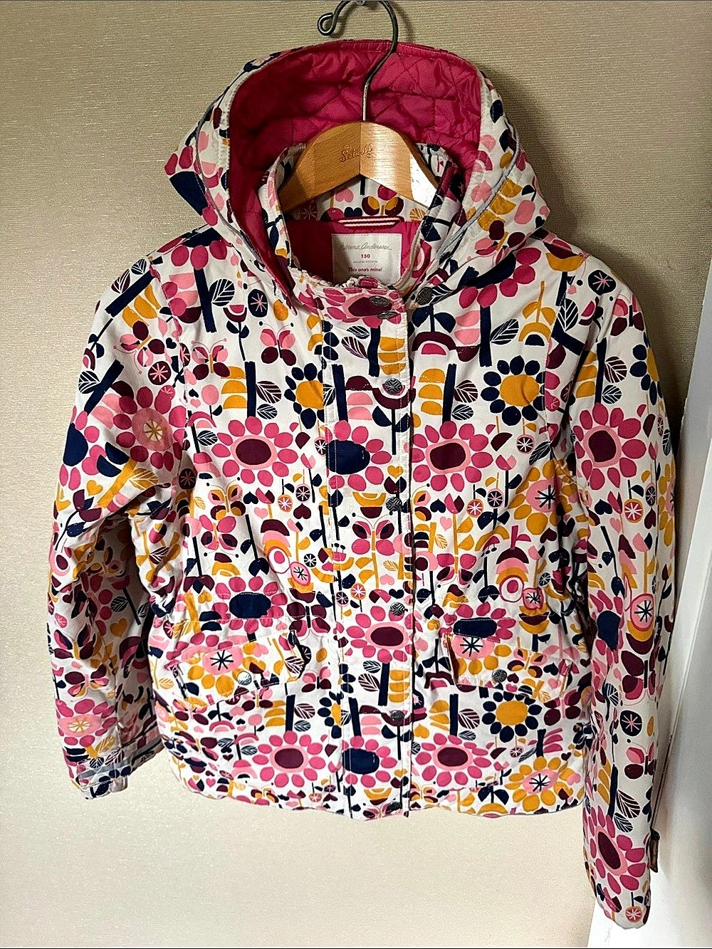 Hanna Andersson Floral Hooded Jacket Women’s Size 150